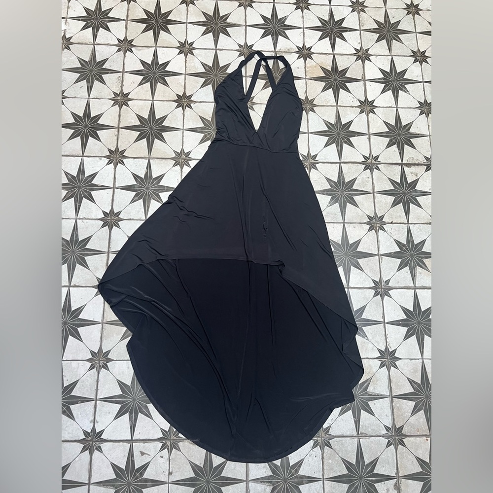 Nasty Gal high low black stretchy Strappy dress